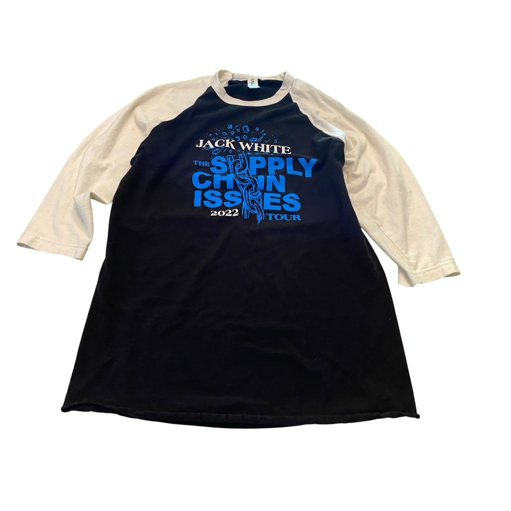 Jack White Supply Chain Issues Tour Shirt 2022 Small Baseball Raglan Tultex